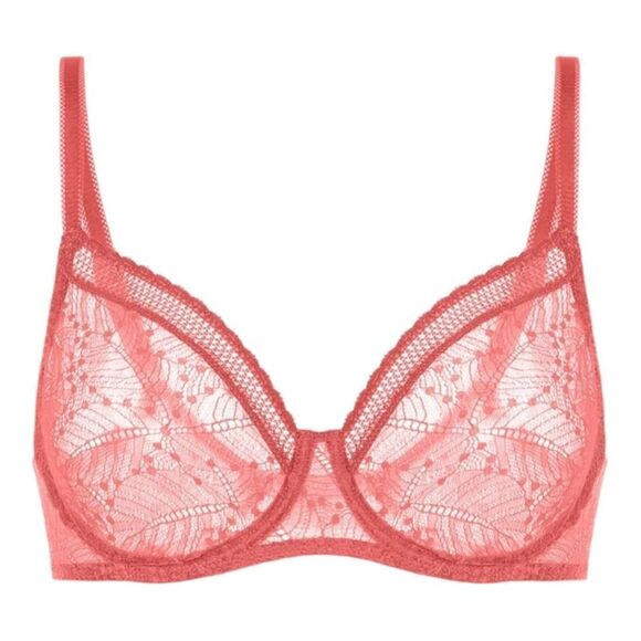 Simone Perele Comete Molded Full Cup Texas Pink Lace Bra $120 34D